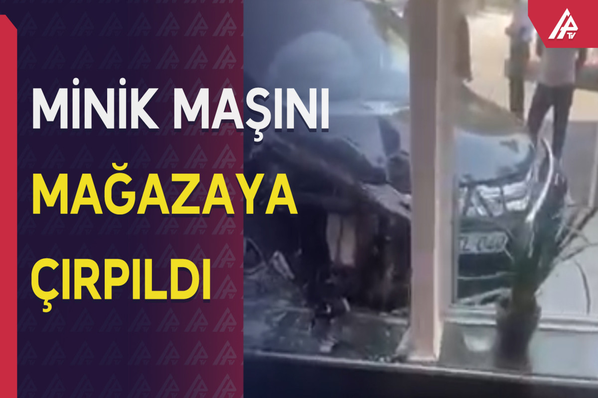 Heydər Əliyev sarayının yanında QƏZA: "CİP" mağazaya girdi