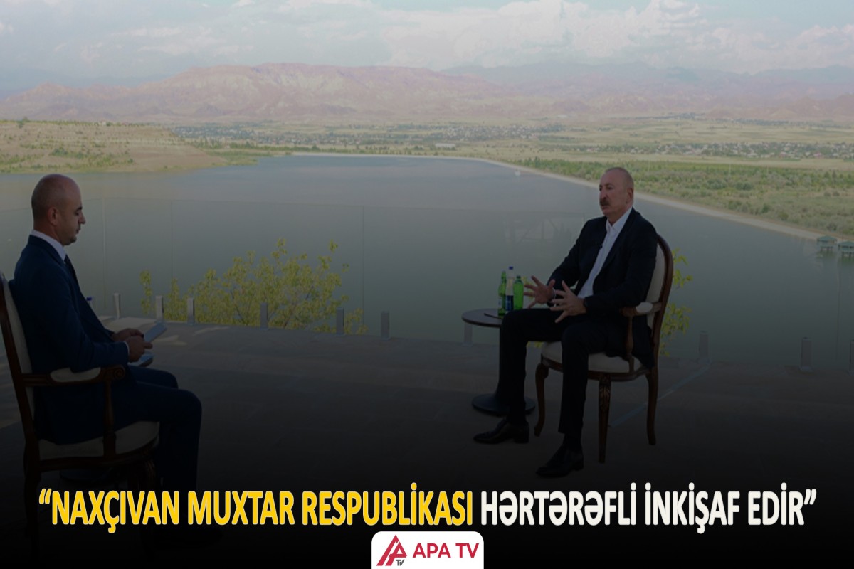Prezident İlham Əliyev Naxçıvanda Azərbaycan Televiziyasına müsahibə verib