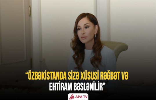 Şavkat Mirziyoyev Birinci vitse-prezident Mehriban Əliyevanı təbrik edib
                                                