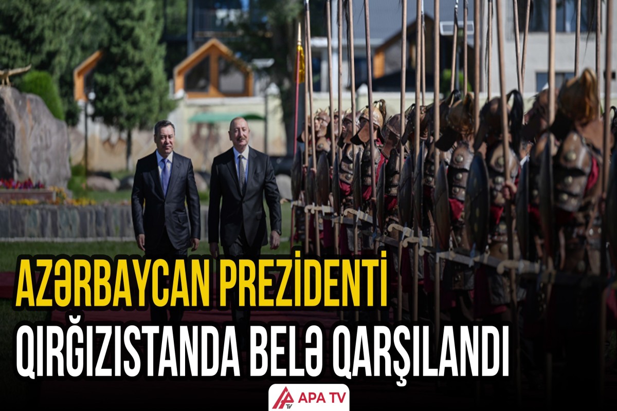 İlham Əliyevin Çolpon-Ata şəhərində rəsmi qarşılanma mərasimi olub