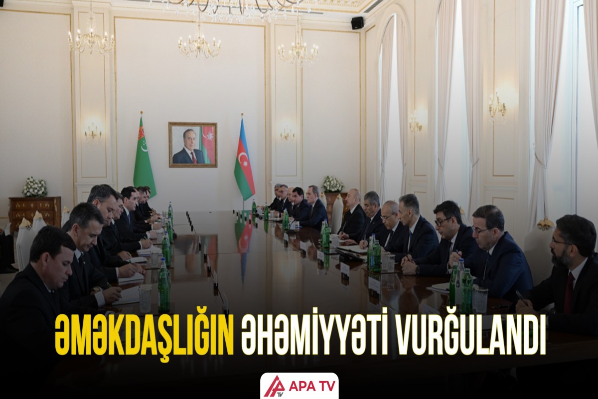 Prezident İlham Əliyevin Türkmənistan Prezidenti ilə geniş tərkibdə görüşü olub