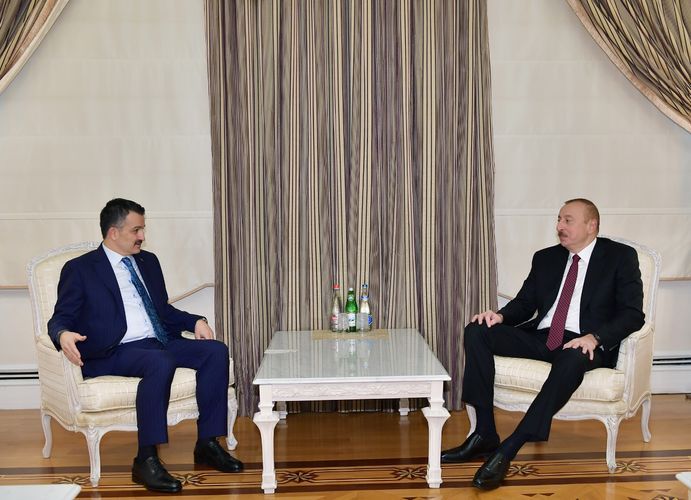 Azerbaijani President  received delegation led by Turkish minister of agriculture and forestry