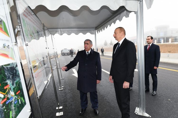 President Ilham Aliyev inaugurated 101-117th km section of Baku-Shamakhi-Yevlakh highway