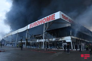 "EuroHome”da yanğının söndürülməsinə təyyarə və 3 helikopter cəlb olunub - YENİLƏNİB-4 - FOTOSESSİYA - VİDEO