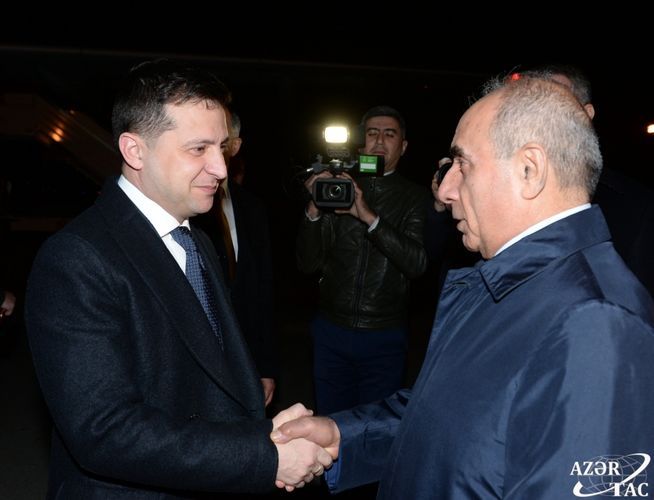 Ukrainian President Volodymyr Zelensky arrives in Azerbaijan on official visit