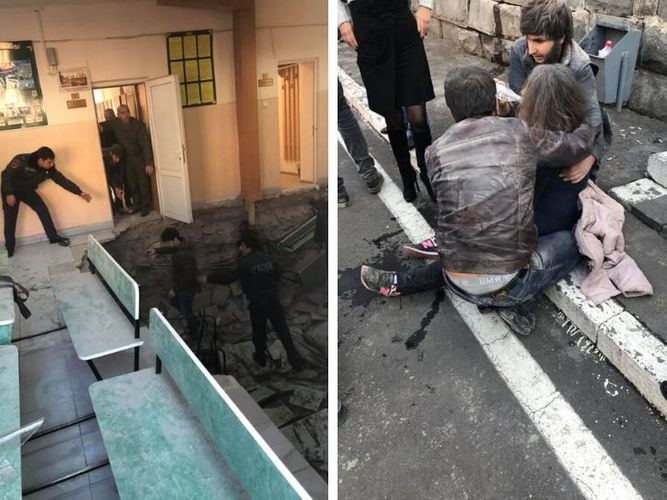 Ermənistanda hərbi komissarlığın binasının döşəməsi çöküb, 11 nəfər xəsarət alıb