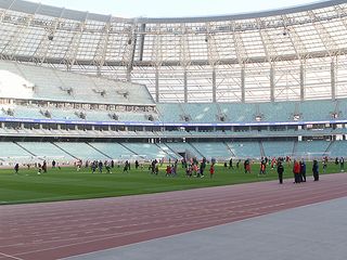 Bakı Olimpiya Stadionunda daun sindromlu uşaqlarla görüş olub - FOTOSESSİYA