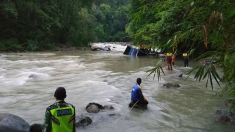 В Индонезии 24 человека погибли при падении автобуса в ущелье