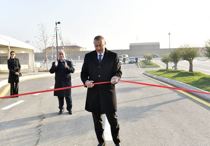 President Ilham Aliyev attends the opening of central boulevard street in Baku White City