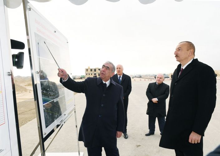 Президент Ильхам Алиев ознакомился со строительством новой автомобильной дороги Баку-Губа-РФ - ОБНОВЛЕНО - ФОТО
