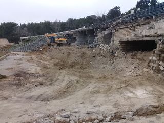Sumqayıt şəhər stadionunun söküntüsünə başlanılıb - FOTO