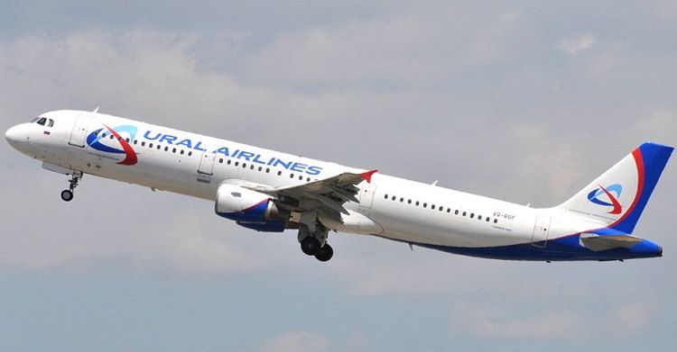 Ural Airlines plane preparing for emergency landing in Ekaterinburg, Russia
