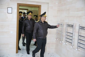 Müdafiə naziri Azərbaycan Ali Hərbi Məktəbinin yeni kursant yataqxanasının açılışında iştirak edib
