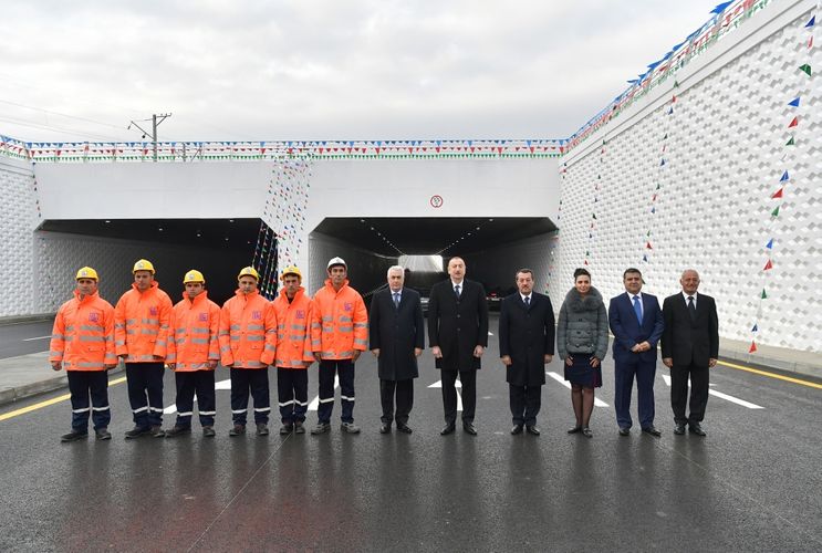  President Ilham Aliyev inaugurated a highway tunnel in Pirshaghi settlement