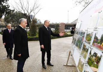 Prezident İlham Əliyev Bakının daha bir parkında aparılan yenidənqurma işləri ilə tanış olub - YENİLƏNİB