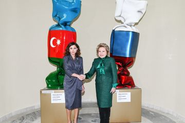Mehriban Əliyeva Moskvanın Xalq Təsərrüfatı Nailiyyətləri Sərgisində yenidən qurulan “Azərbaycan” pavilyonunun açılışında iştirak edib - FOTO