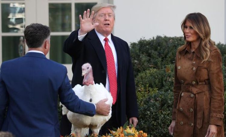 Trump jokes about impeachment probe at annual turkey pardon