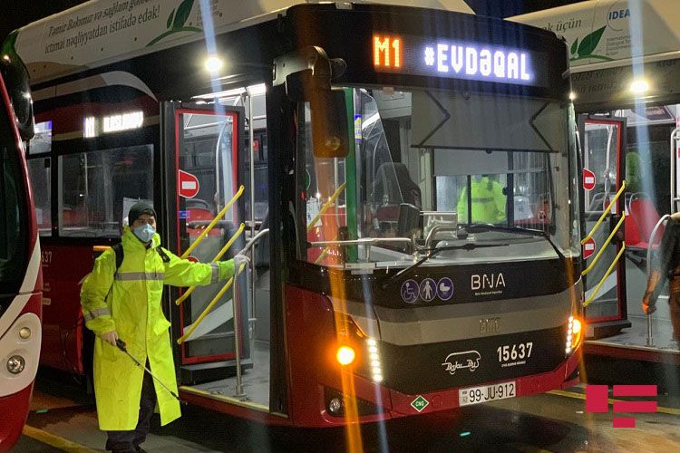 BNA: Hər gün 30 avtobus parkında dezinfeksiya işləri aparılır - FOTO - VİDEO