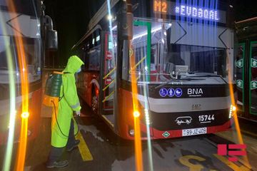 BNA: Hər gün 30 avtobus parkında dezinfeksiya işləri aparılır - FOTO - VİDEO