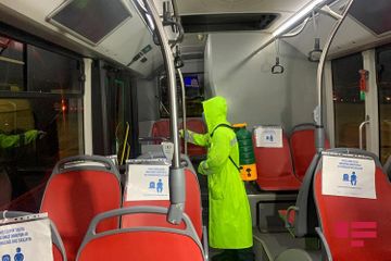 BNA: Hər gün 30 avtobus parkında dezinfeksiya işləri aparılır - FOTO - VİDEO