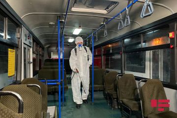 BNA: Hər gün 30 avtobus parkında dezinfeksiya işləri aparılır - FOTO - VİDEO