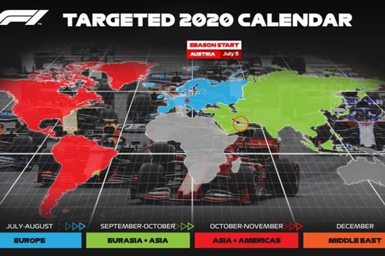 Early plans for 2020 calendar of Formula 1 revealed with July start