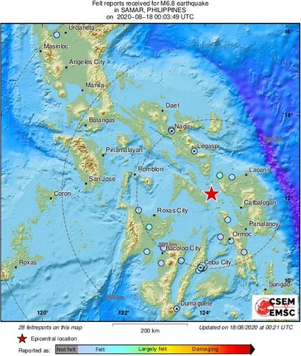 Magnitude 6.9 earthquake etrikes Central Philippine