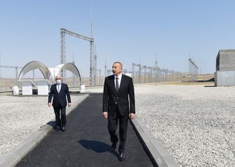 Prezident İlham Əliyev “Qobu” elektrik yarımstansiyasının tikintisi ilə tanış olub - YENİLƏNİB-1