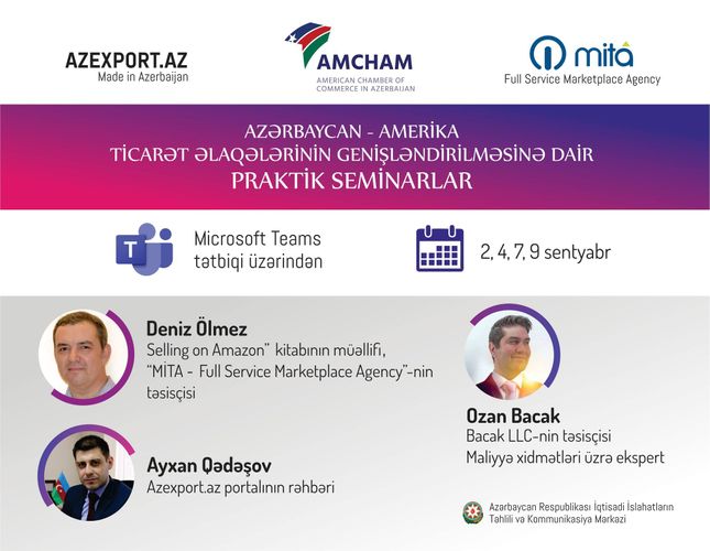 Azərbaycan-ABŞ ticarət əlaqələrinin genişləndirilməsinə dair seminarlar keçiriləcək