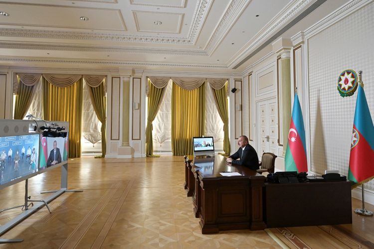 Президент Ильхам Алиев принял участие в открытии очередного госпиталя модульного типа - ОБНОВЛЕНО