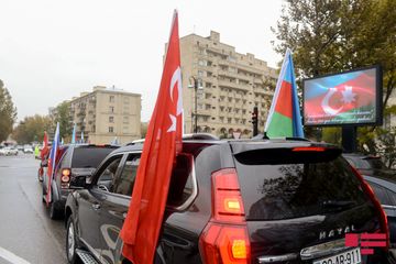 Laçının azad edilməsi münasibəti ilə Bakıda avtoyürüş keçirilib - FOTOSESSİYA