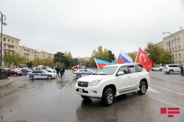 В Баку состоялся автопробег по случаю освобождения Лачина - ФОТО