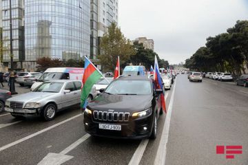 В Баку состоялся автопробег по случаю освобождения Лачина - ФОТО