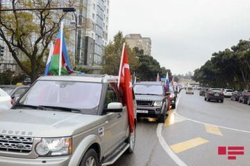В Баку состоялся автопробег по случаю освобождения Лачина - ФОТО