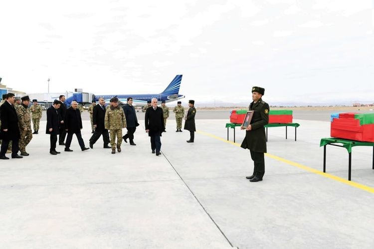 В Нахчыванском международном аэропорту состоялась церемония встречи шехидов - ФОТО
