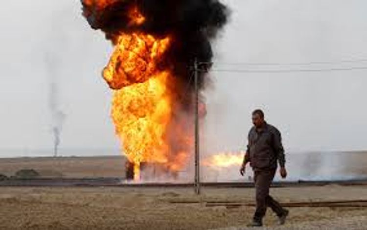 Two small Iraqi oil wells set ablaze in 