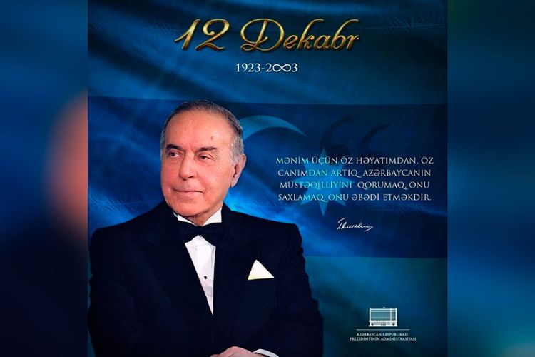 Prezident İlham Əliyev Ümummilli Lider Heydər Əliyevin vəfatının ildönümü ilə bağlı paylaşım edib