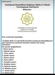 Nazirlik: İnternetin məhdudlaşdırılması ilə bağlı yayılan məlumat həqiqəti əks etdirmir - FOTO