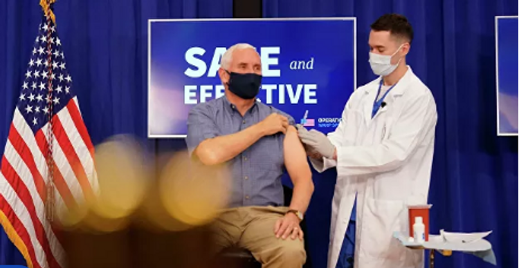 US Vice-President Mike Pence receives vaccine live on TV