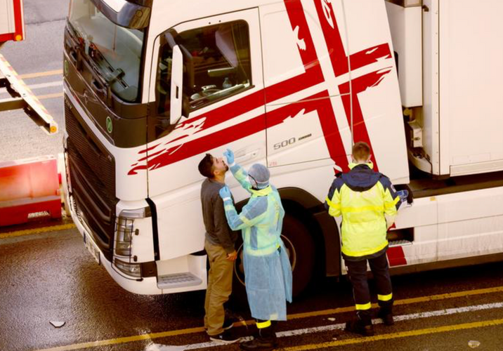 Just three truckers so far test positive for COVID-19 in queue to leave England