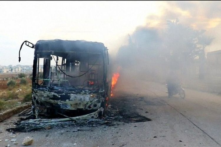 Suriyada sərnişin avtobusuna terror hücumu nəticəsində 28 nəfər ölüb