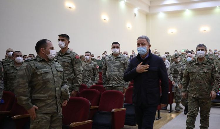 Hulisi Akar met with servicemen who will serve at the Joint Center in Karabakh - PHOTO