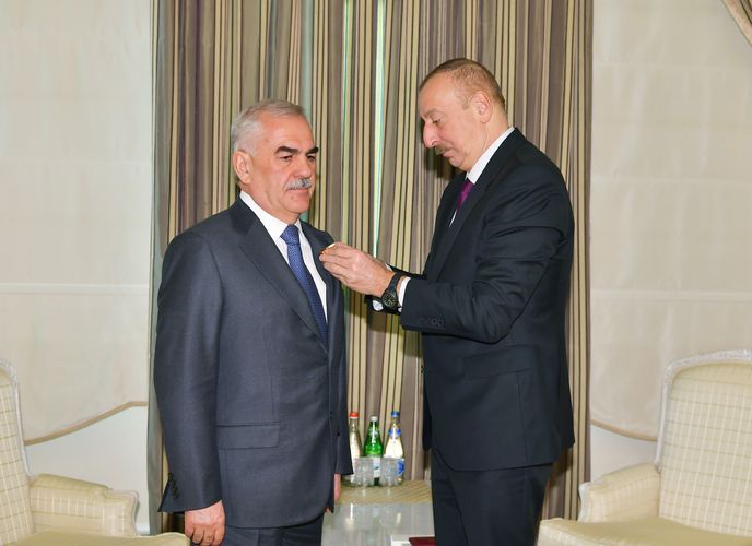 President Ilham Aliyev presents "Sharaf" Order to Vasif Talibov