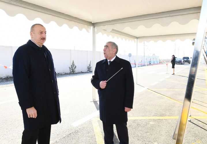 Президент Ильхам Алиев принял участие в церемонии открытия автомобильной дороги в Кюрдамире - ОБНОВЛЕНО