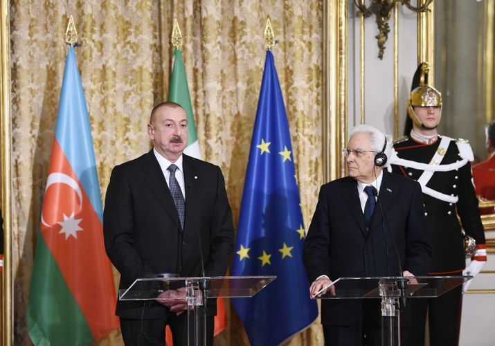 Президенты Азербайджана и Италии выступили с заявлениями для печати - ОБНОВЛЕНО