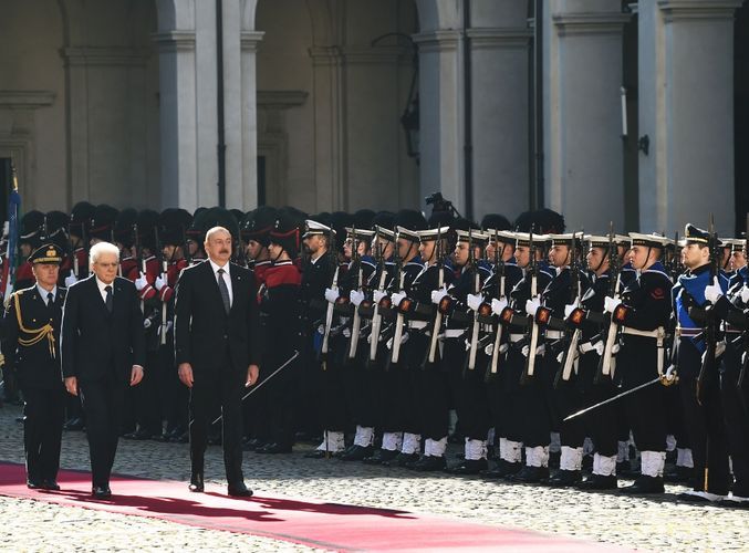 В Риме состоялась церемония официального приветствия президента Азербайджана
