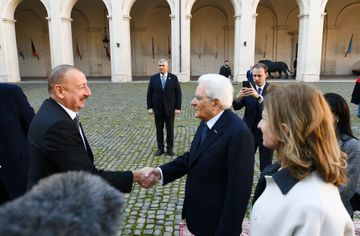 Prezident İlham Əliyevin Romada rəsmi qarşılanma mərasimi olub