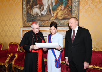 Birinci vitse-prezident Mehriban Əliyeva Vatikanda Papa Cəngavər Ordeninin ən ali dərəcəsinə layiq görülüb