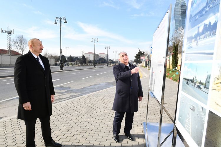 President Ilham Aliyev inagurates an underpass in Baku - UPDATED