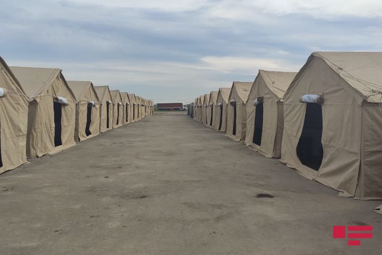 100 tents mounted near Bilesuvar customs border crossing station due to coronavirus threat